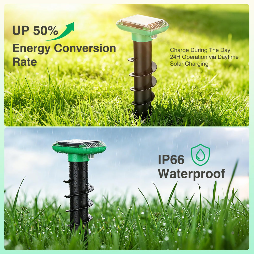 PRIZE ULTRA stake inserted in soil showing vibration contact benefit
