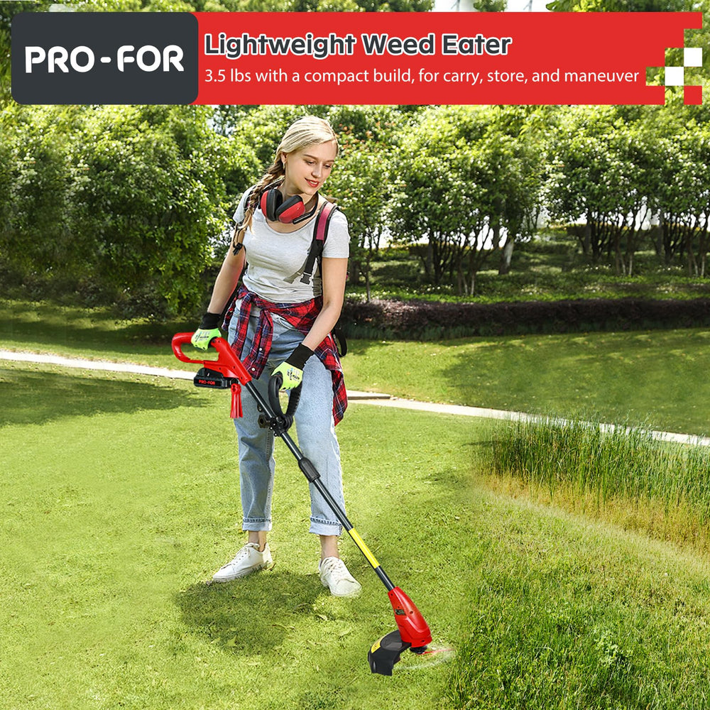 PRO-FOR edging mode demonstration showing neat lawn edge benefit