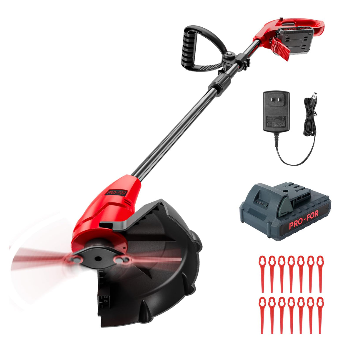 PRO-FOR trimmer front view showing compact design and portability benefit