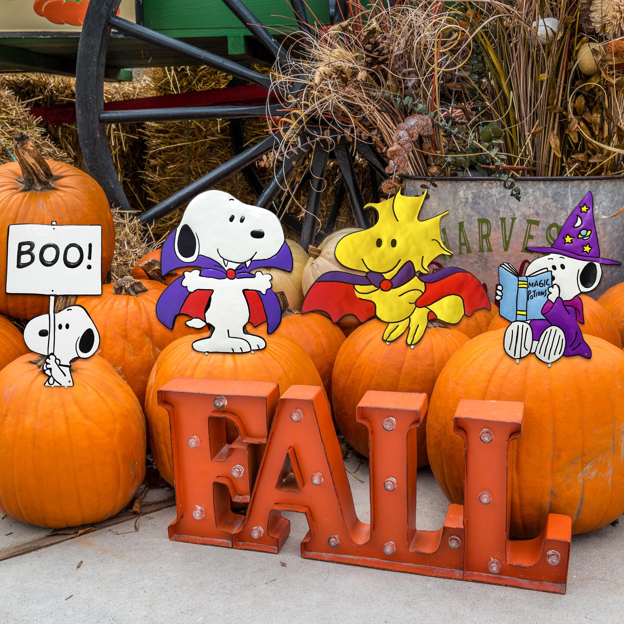 PRODUCTWORKS Snoopy beside ruler for scale showing size for porch or tabletop