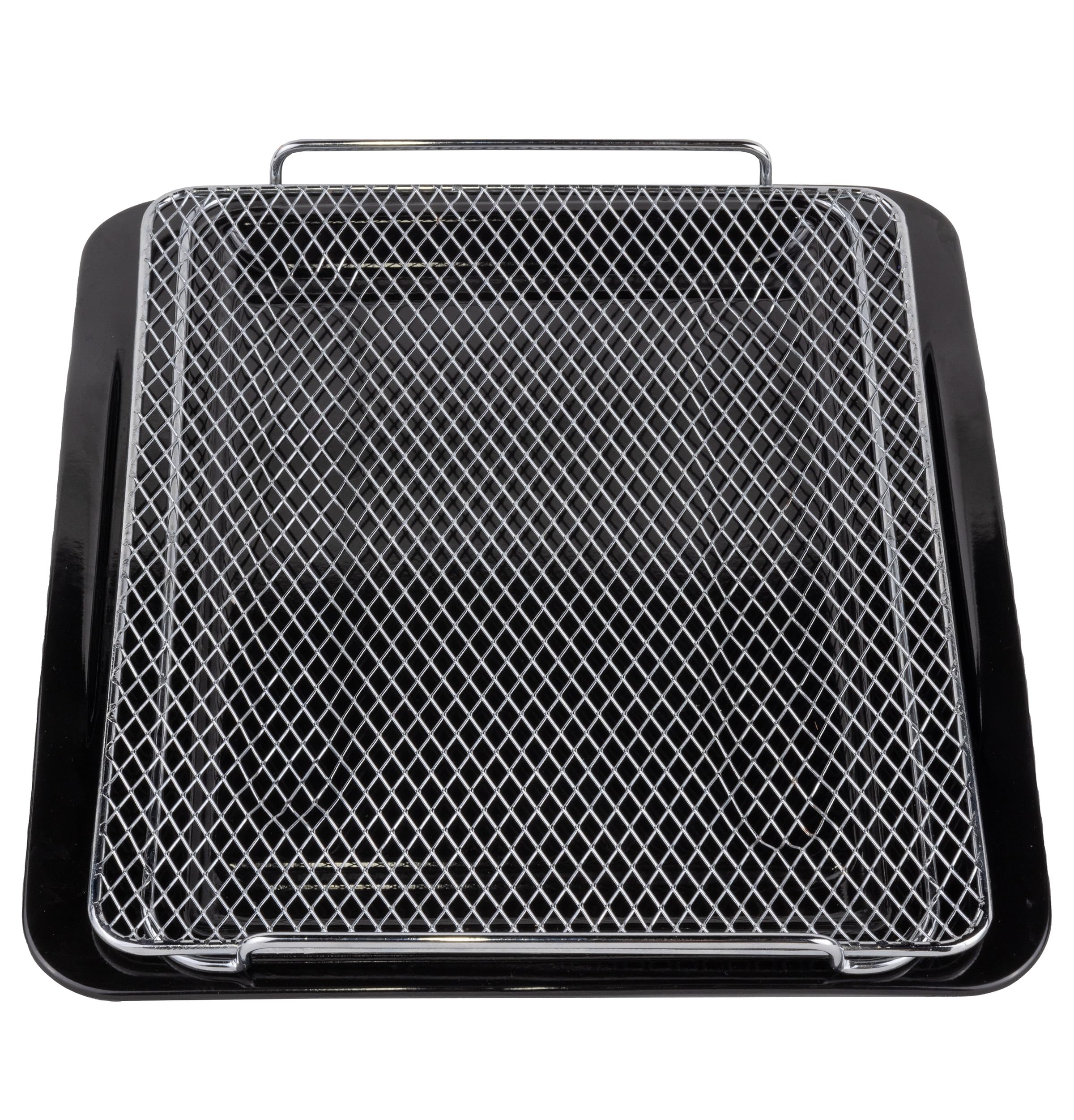 GE Profile prep tray front view showing low rim and dishwasher-safe finish for easy cleanup