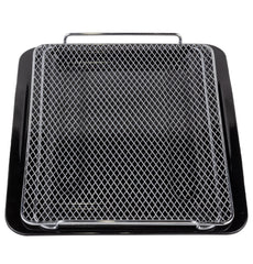 GE Profile prep tray front view showing low rim and dishwasher-safe finish for easy cleanup