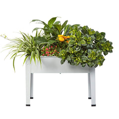 ProGard front view showing grey galvanized planter and compact design benefits