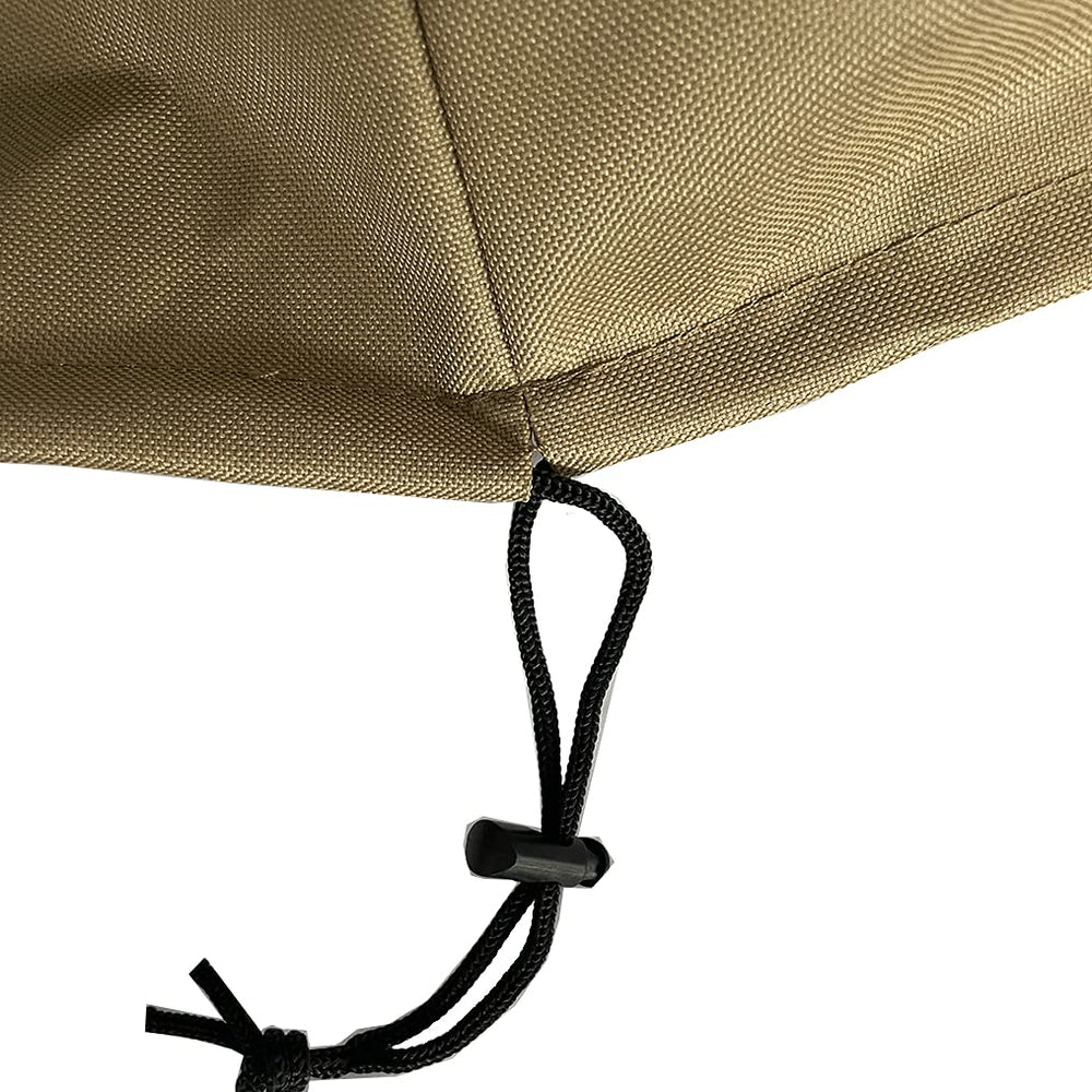 ProHome Direct cover on a backyard fire table protecting from weather elements