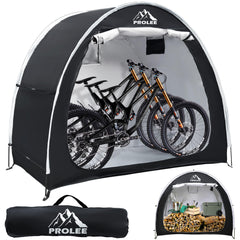 PROLEE front view of bike shed showing full bike protection