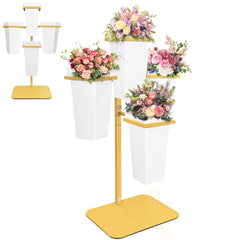 PROLEE front view of white multi-tier stand showing elegant display and stability