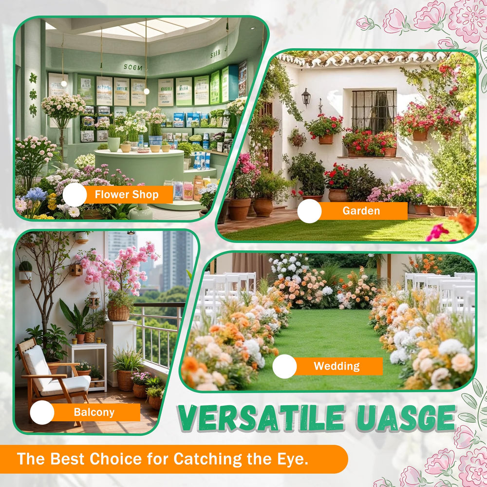 PROLEE in-use florist shop display with multiple bouquets attracting customers