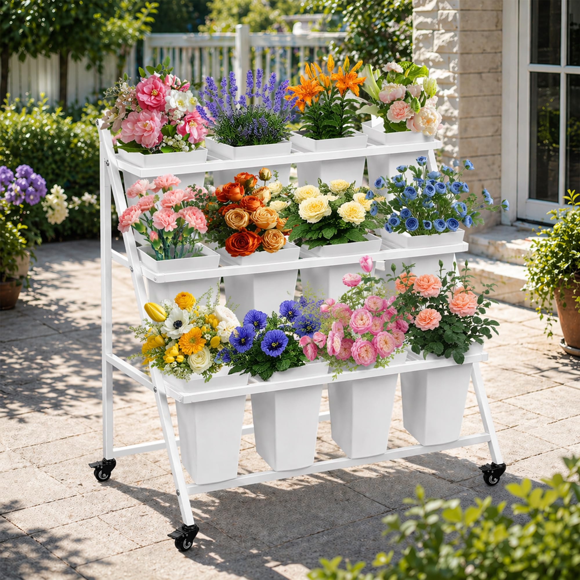 PROLEE shop setting with the stand staged to attract customers and showcase flowers