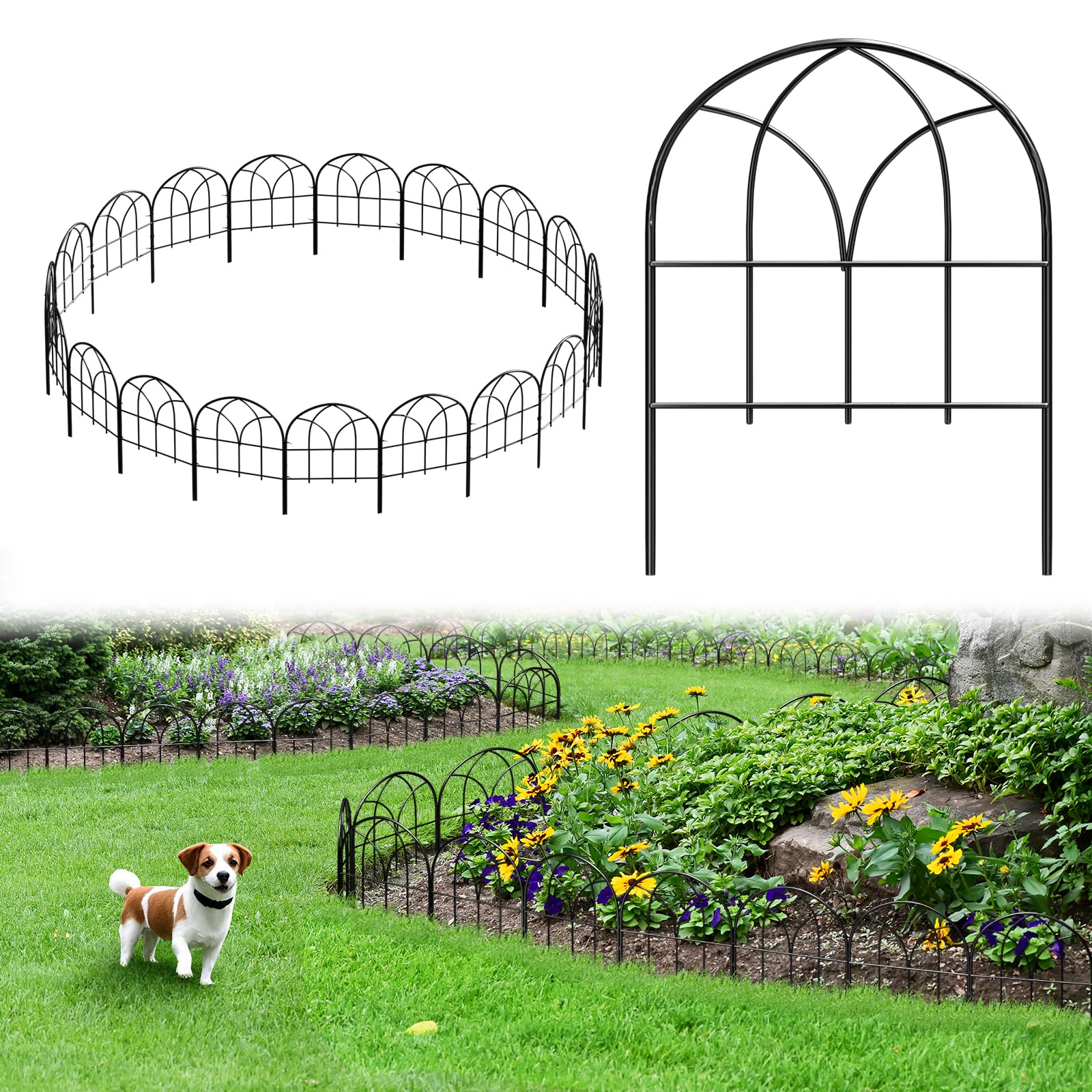 promitop front view of full 19-panel pack showing neat assembled border benefit: clear garden definition