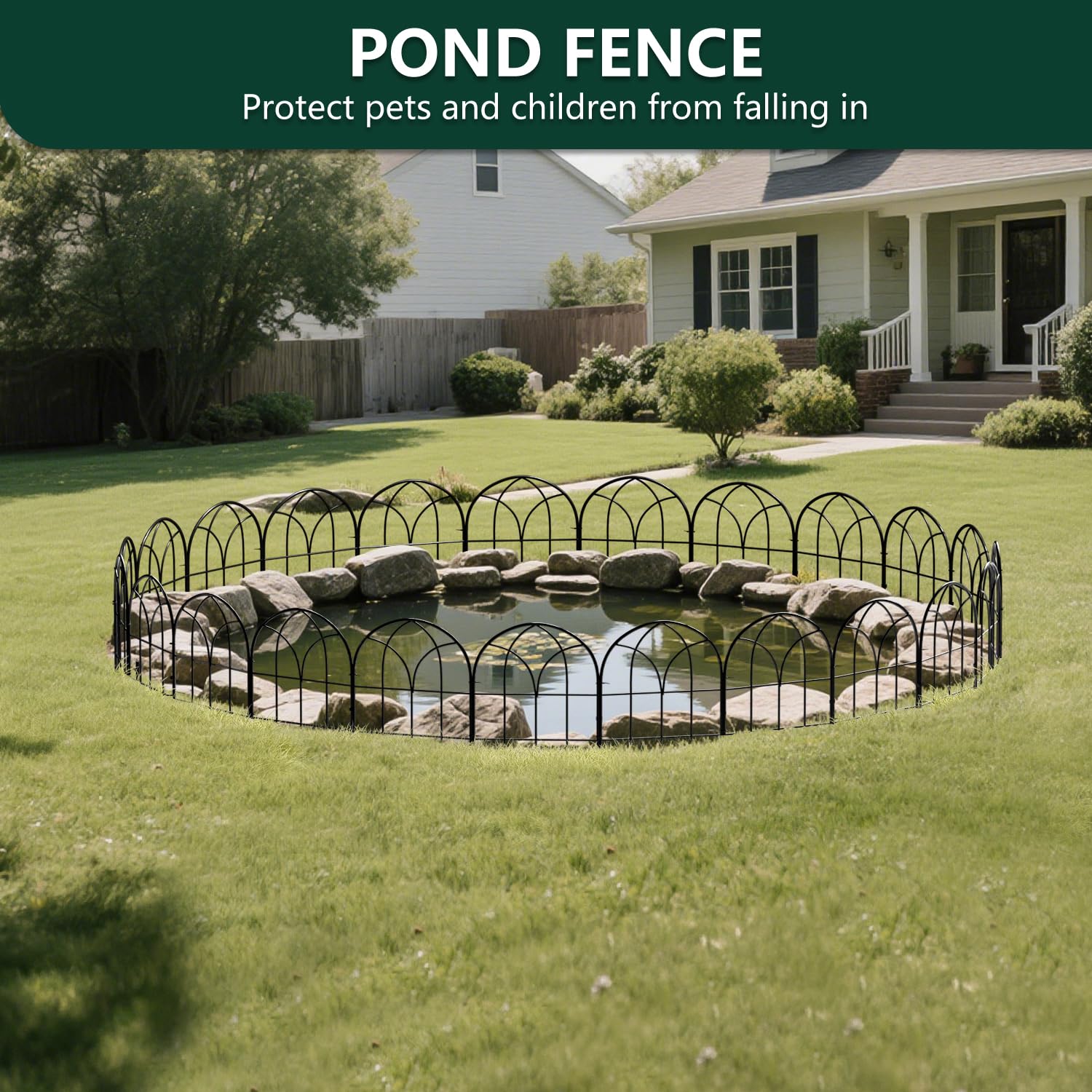 promitop curved fence installed around flower bed showing flexible layout benefit: customizable shape
