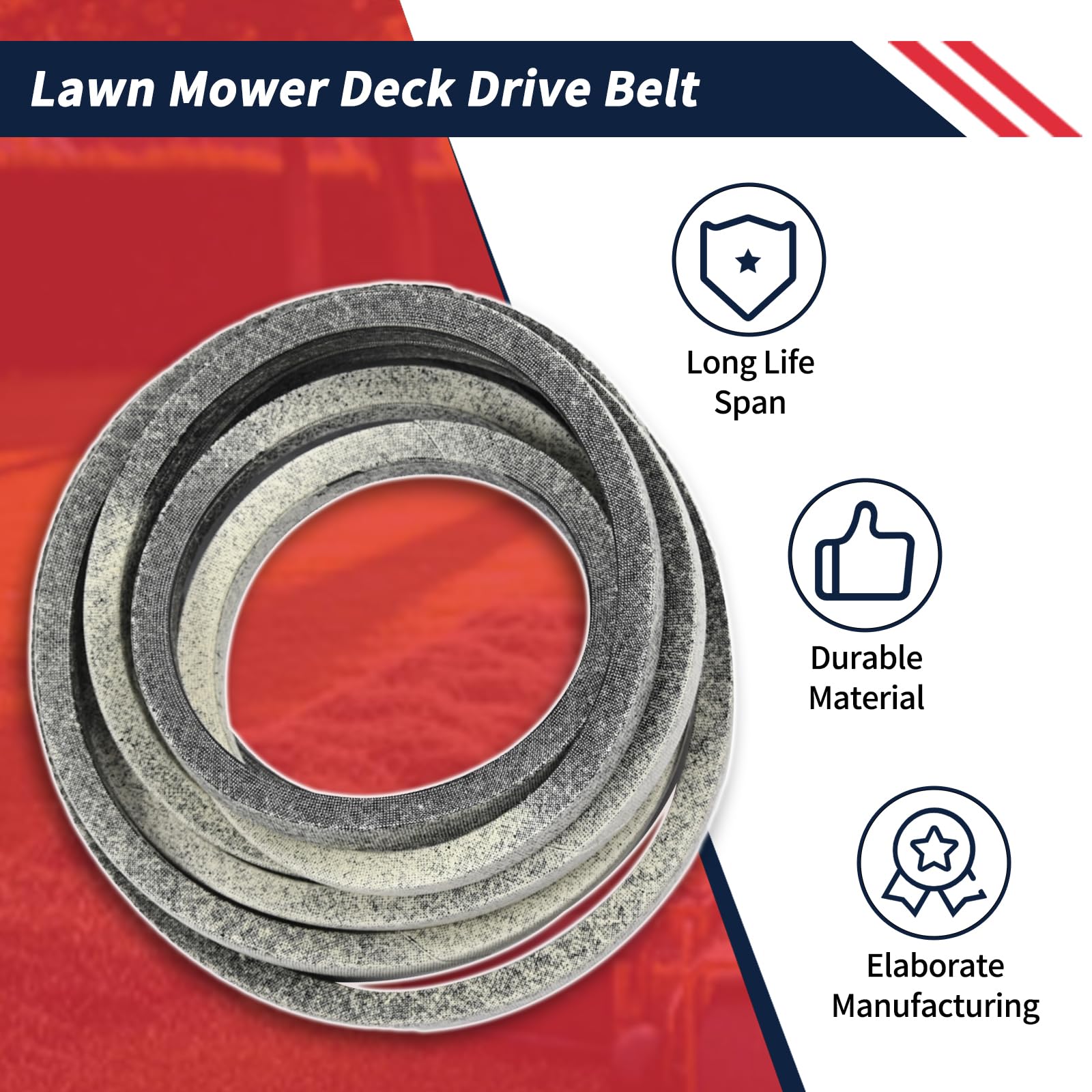 Promrmr detail showing 5/8 inch belt width for stable pulley engagement and reduced slip