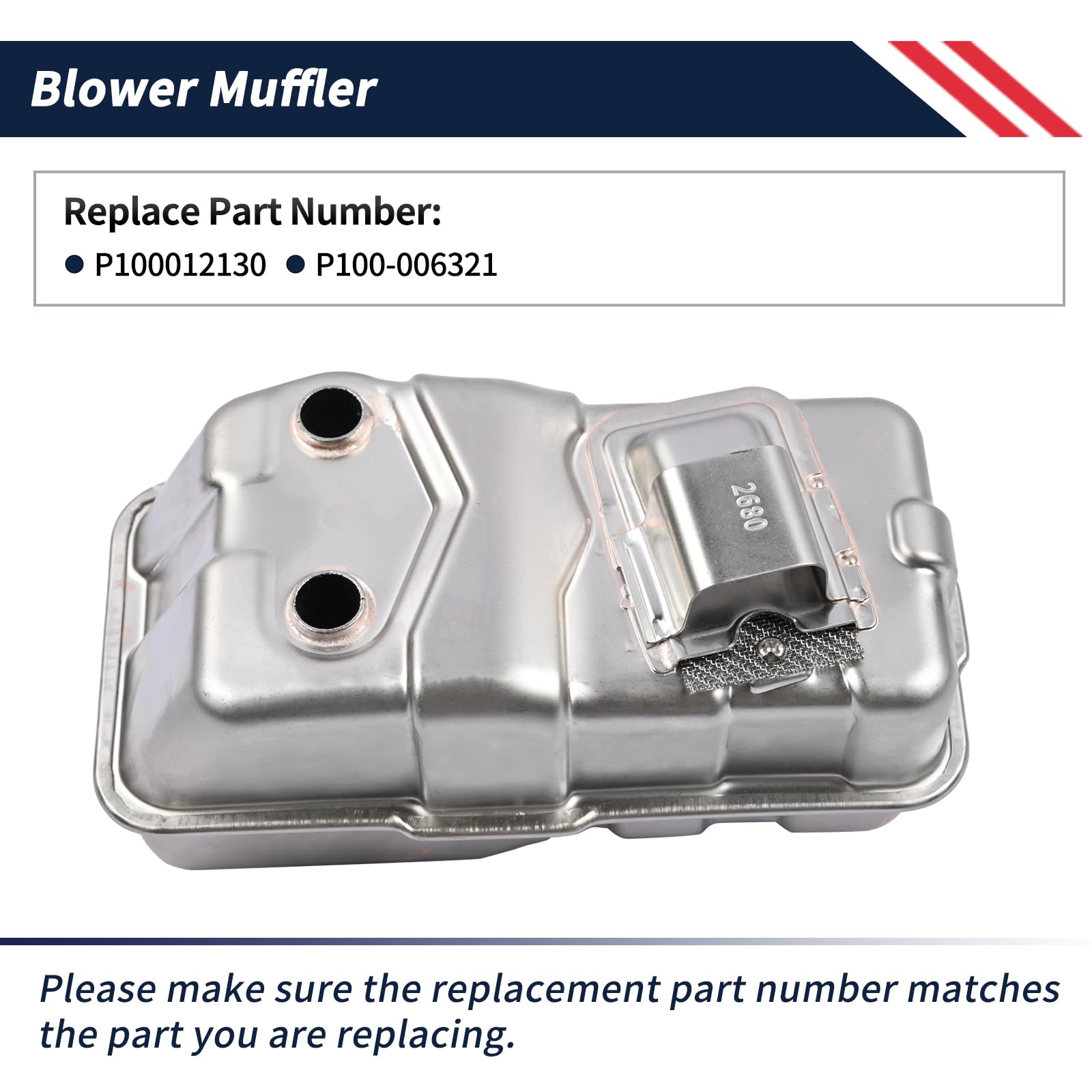 Promrmr muffler exhaust port closeup showing precise machining for reliable flow