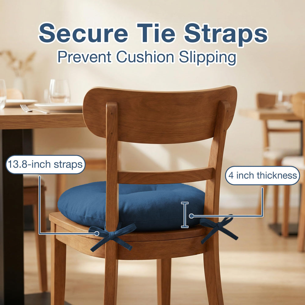 PRONOUS cushion placed on bistro chair demonstrating fit and comfort