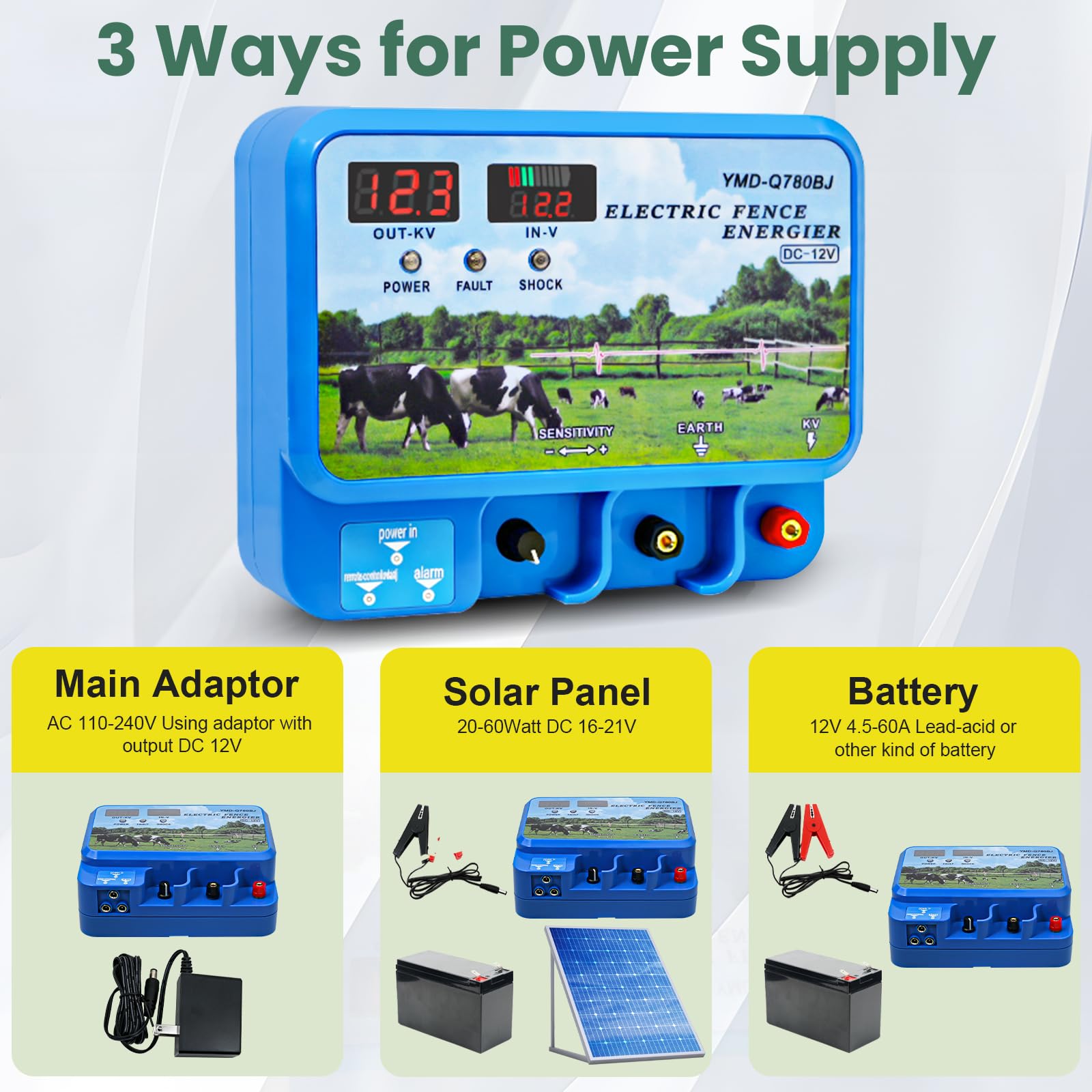PROOVEELLY energizer in use on a ranch fence protecting livestock perimeter