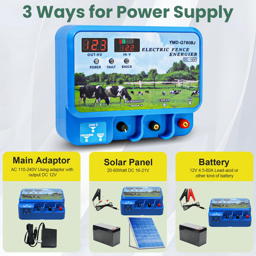 PROOVEELLY energizer in use on a ranch fence protecting livestock perimeter