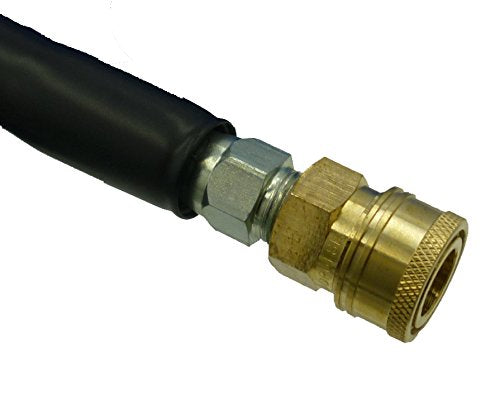 ProPulse hose connected to a pressure washer in use, lightweight flexibility reduces user fatigue