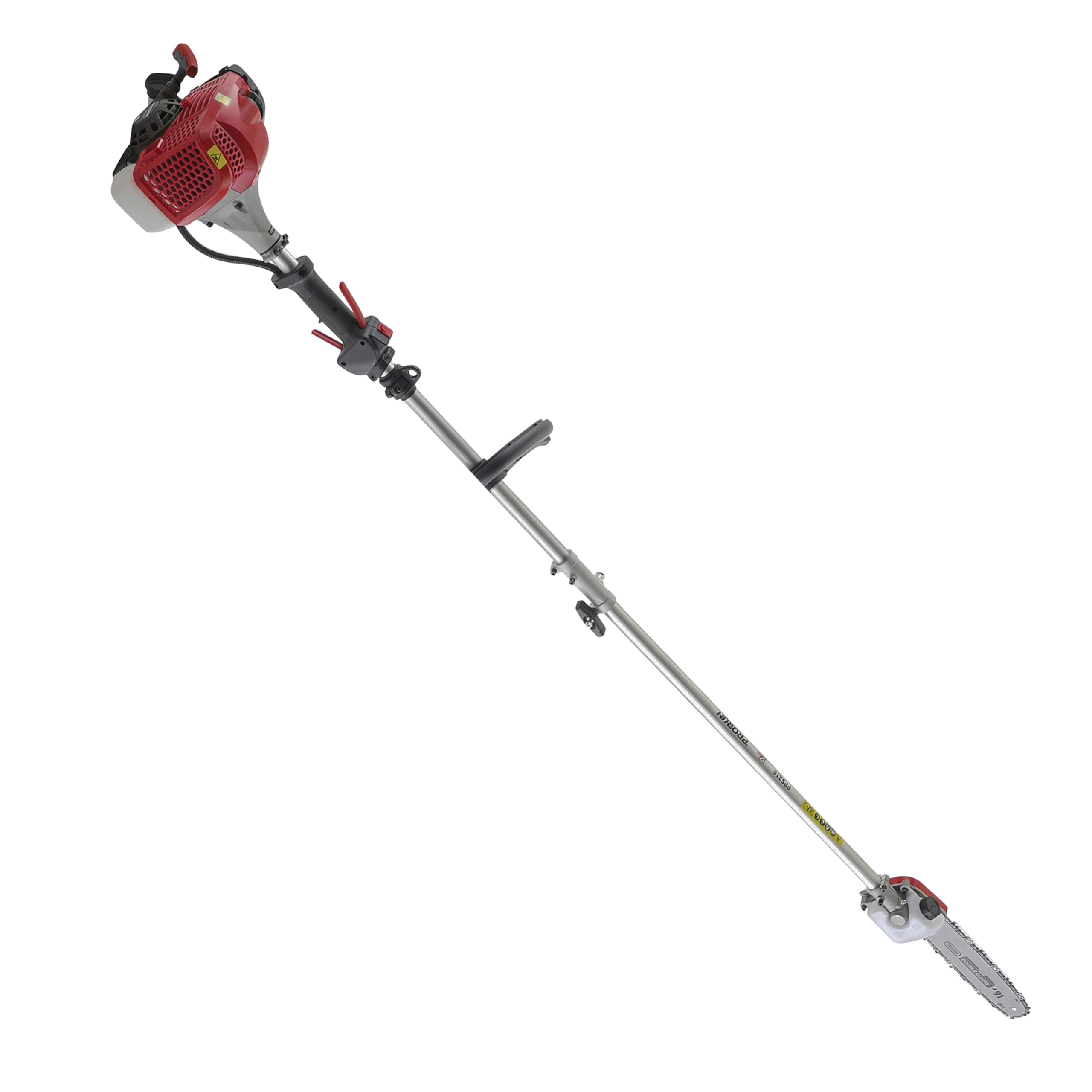 PRORUN pole saw cutting a tree limb demonstrating efficient pruning benefit