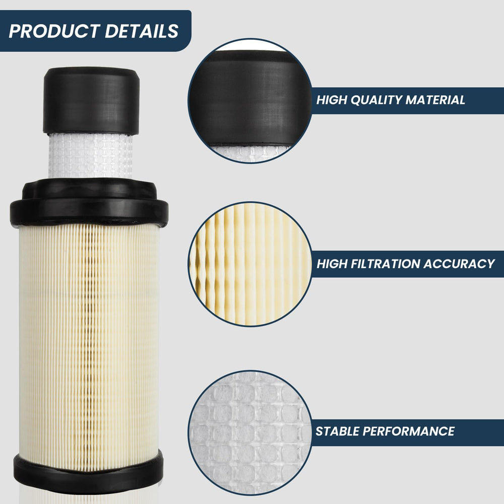 Prosentuo primary air cleaner elements stacked to show filtration media and dust protection