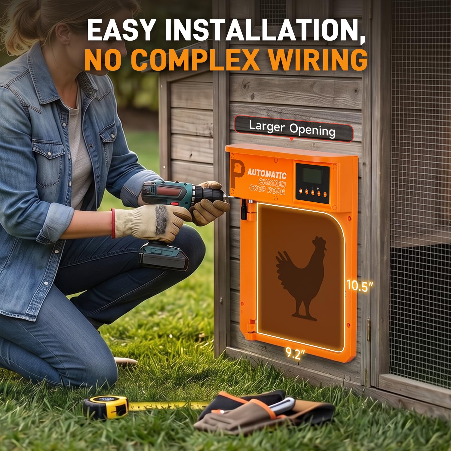 Proshine installed on backyard coop illustrating safer, automated access