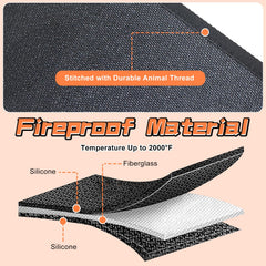 Protalwell hearth rug under grill protecting decking surface