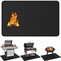 Protebox front view of full 75x40 inch grill mat protecting patio