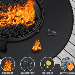 Protebox under a Solo Stove Bonfire catching embers protecting patio surface