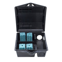 ProTecta front view of bait station showing secure lock and compact design