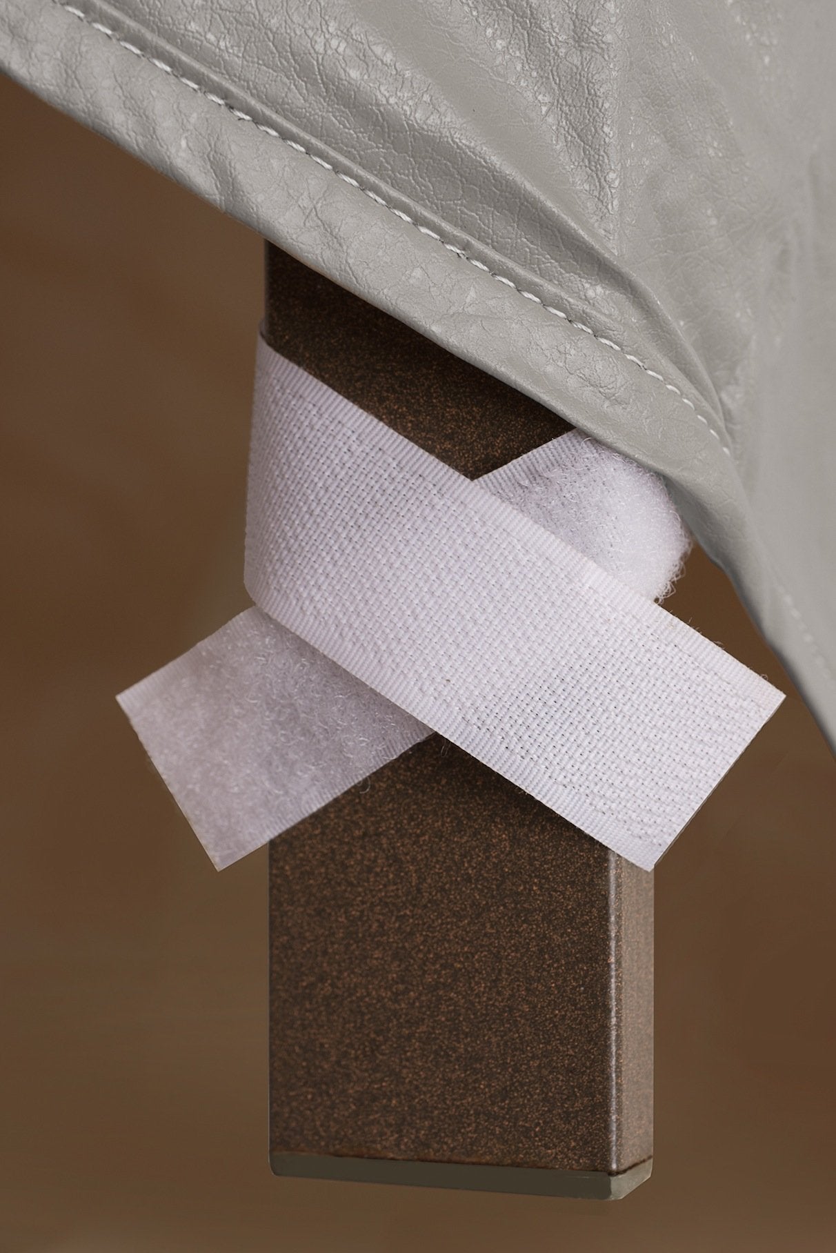 Protective Covers Velcro fastening detail securing cover tightly against wind