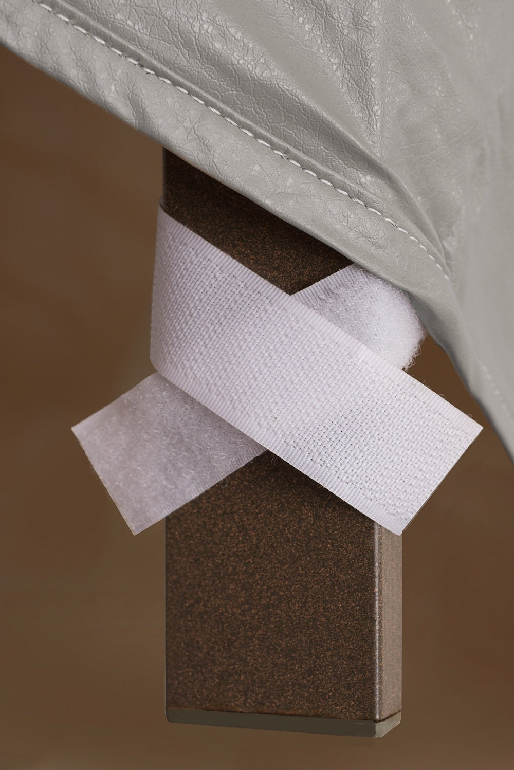Protective Covers Velcro fastening detail securing cover tightly against wind