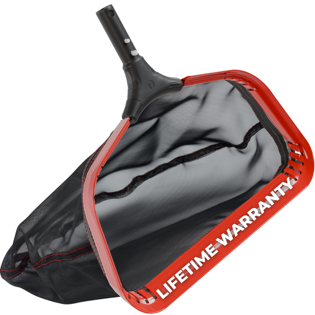 ProTuff front view of 23.5in rake showing wide mouth and capacity benefit