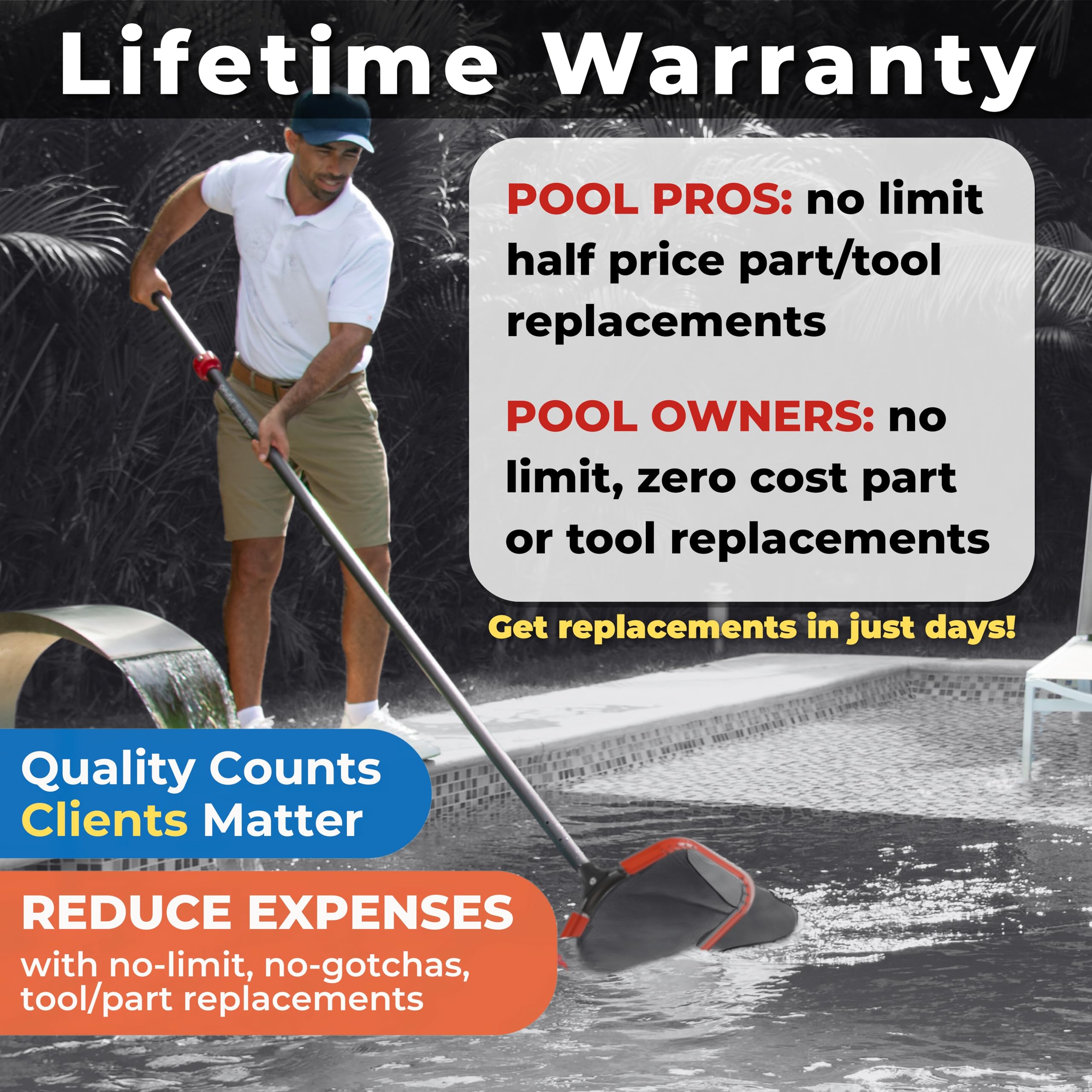 ProTuff PRO 17" fine mesh head front view capturing fine debris