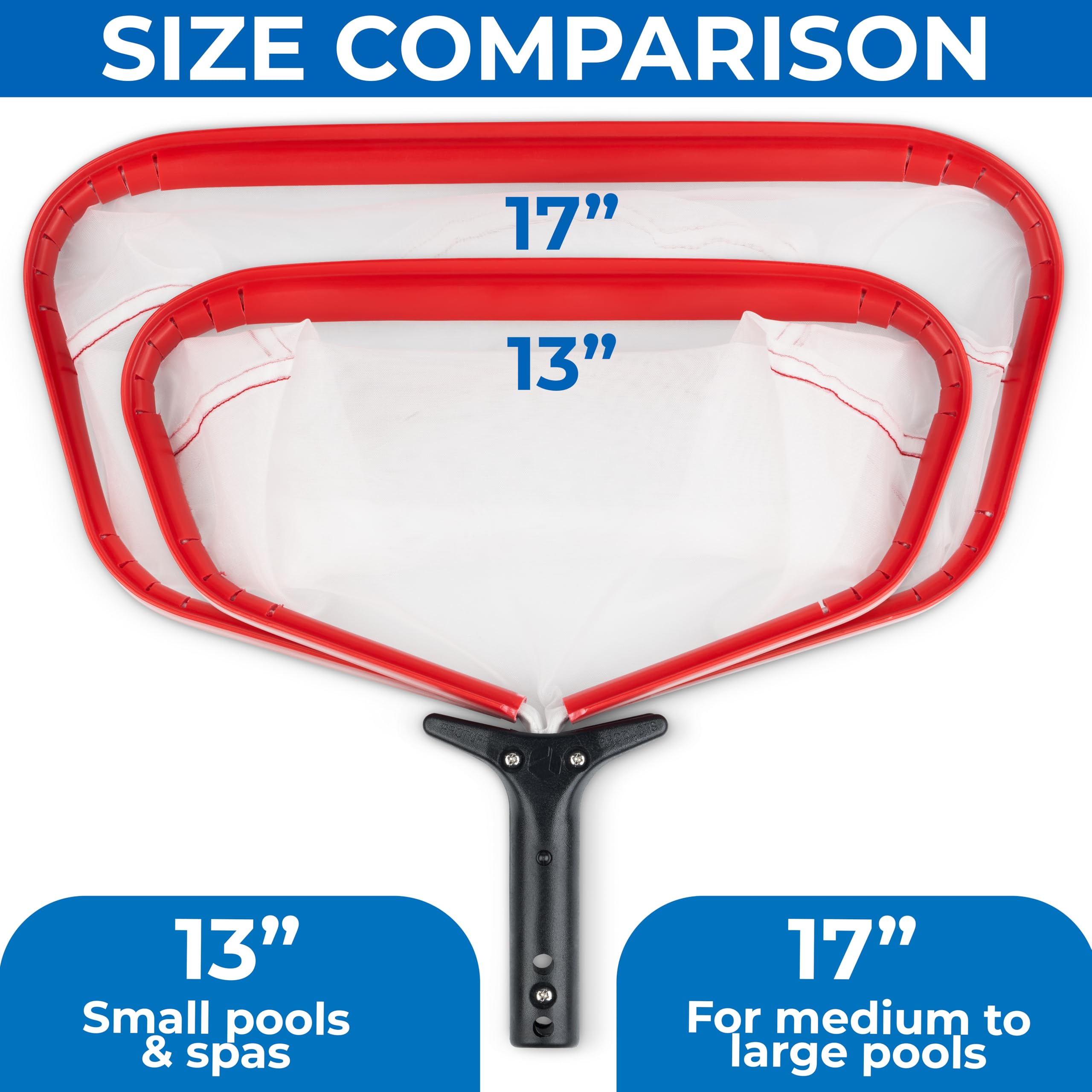 ProTuff net beside ruler size comparison showing true 17.5in width benefit