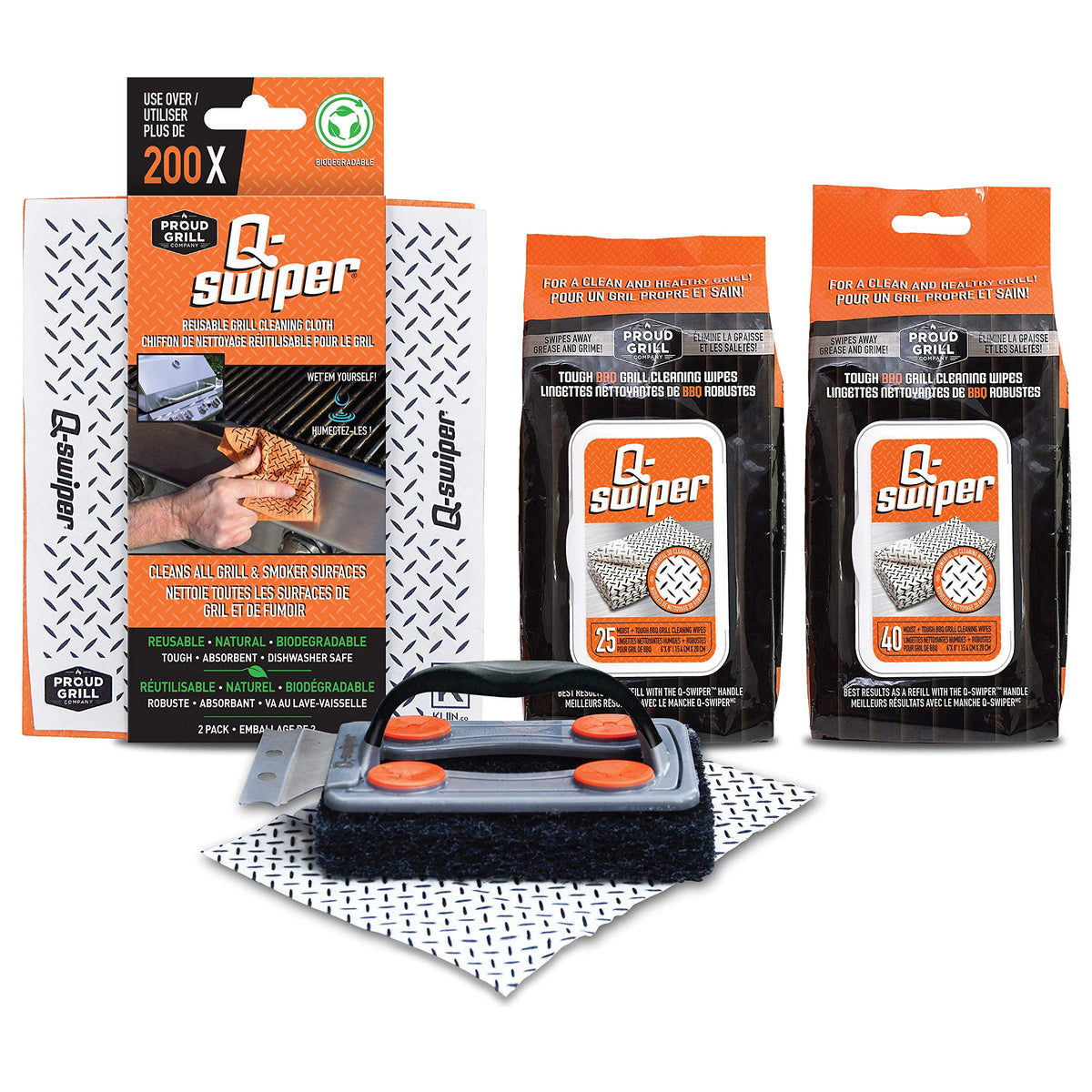 Proud Grill Company bristle-free brush front view showing safe grill cleaning