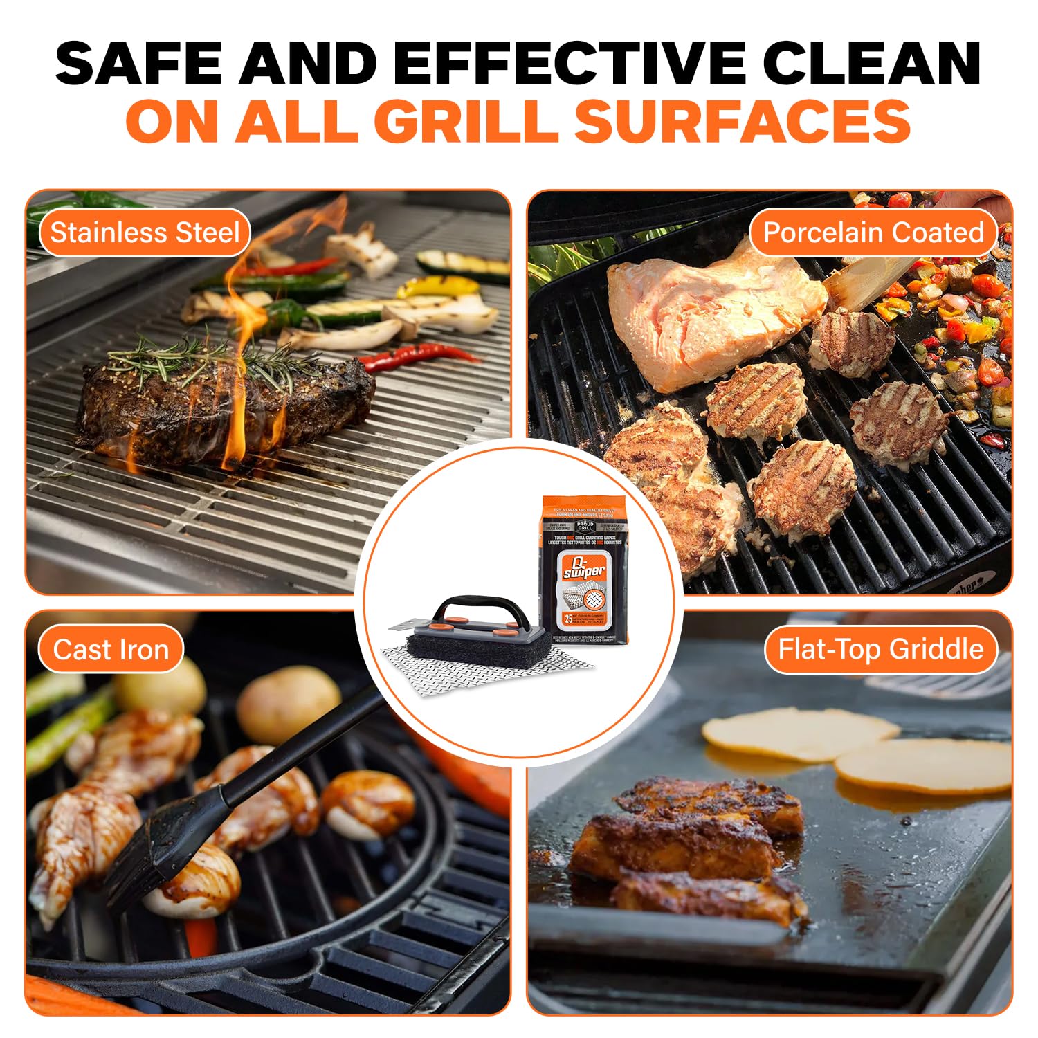Proud Grill Company cloth polishing porcelain grill for streak-free finish