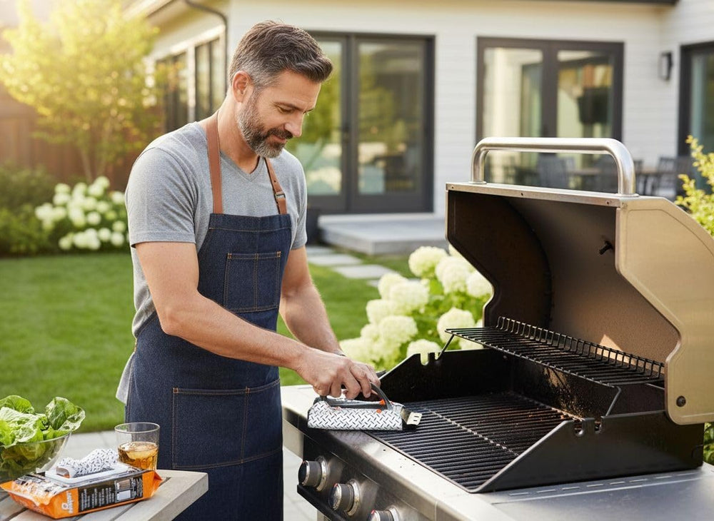 Proud Grill Company reusable grill cloths folded for drying and polishing