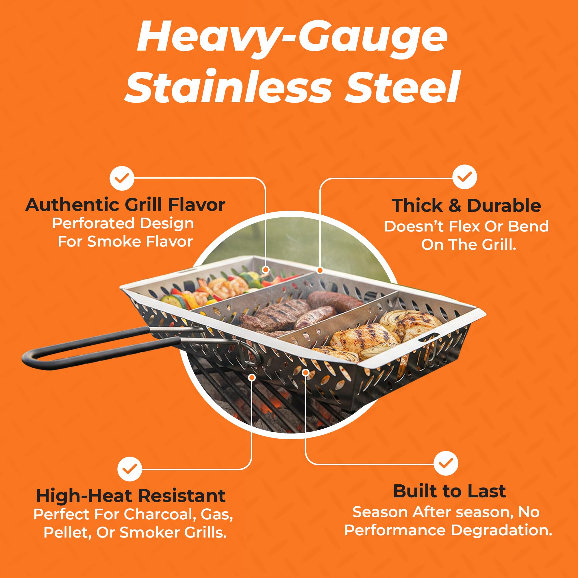 Proud Grill detachable handle detail showing secure attachment and easy removal