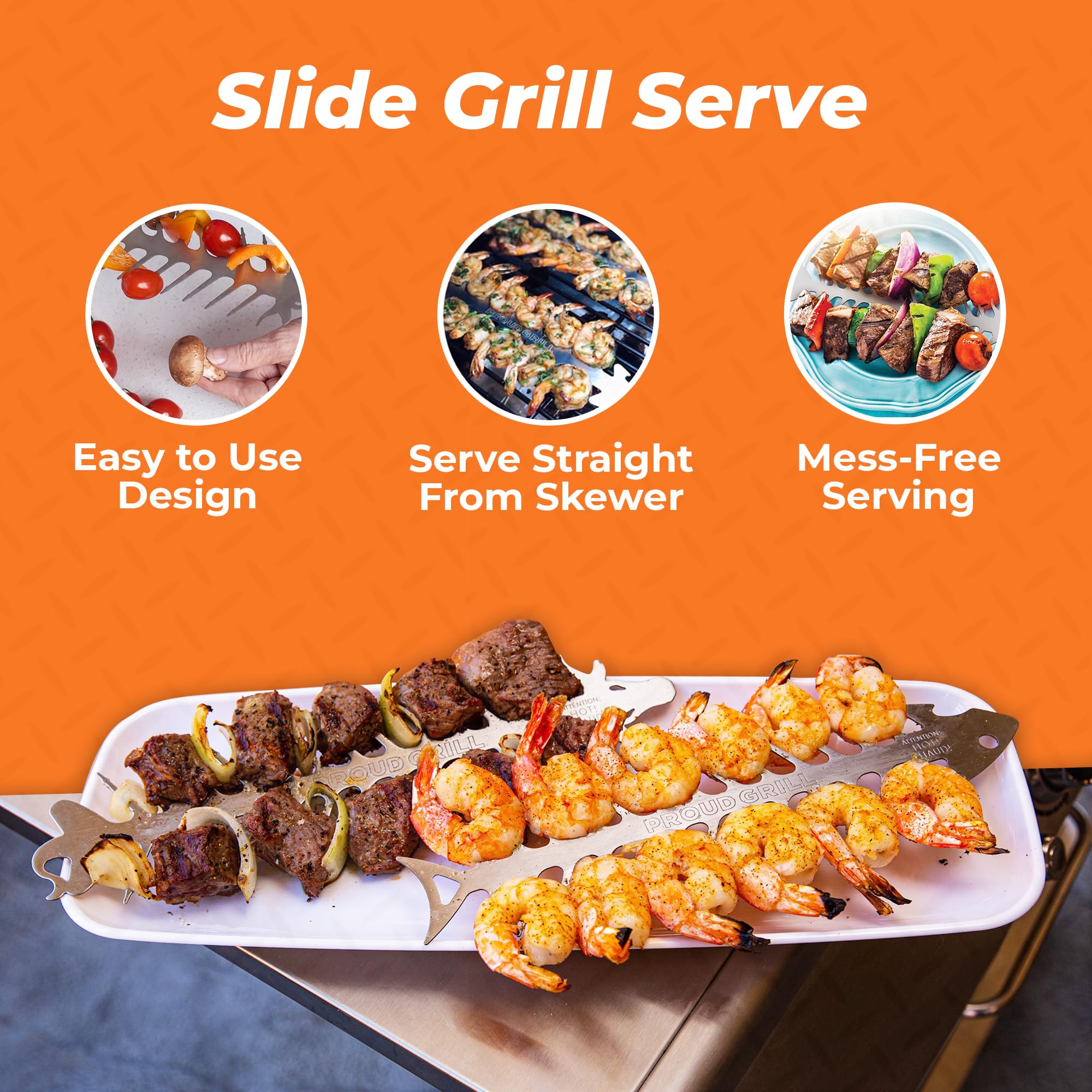 Proud Grill ergonomic head design offering safe grip and control