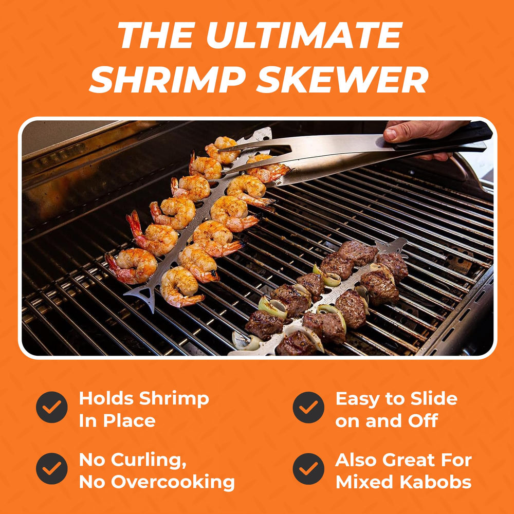Proud Grill pointed tip detail piercing food for secure threading
