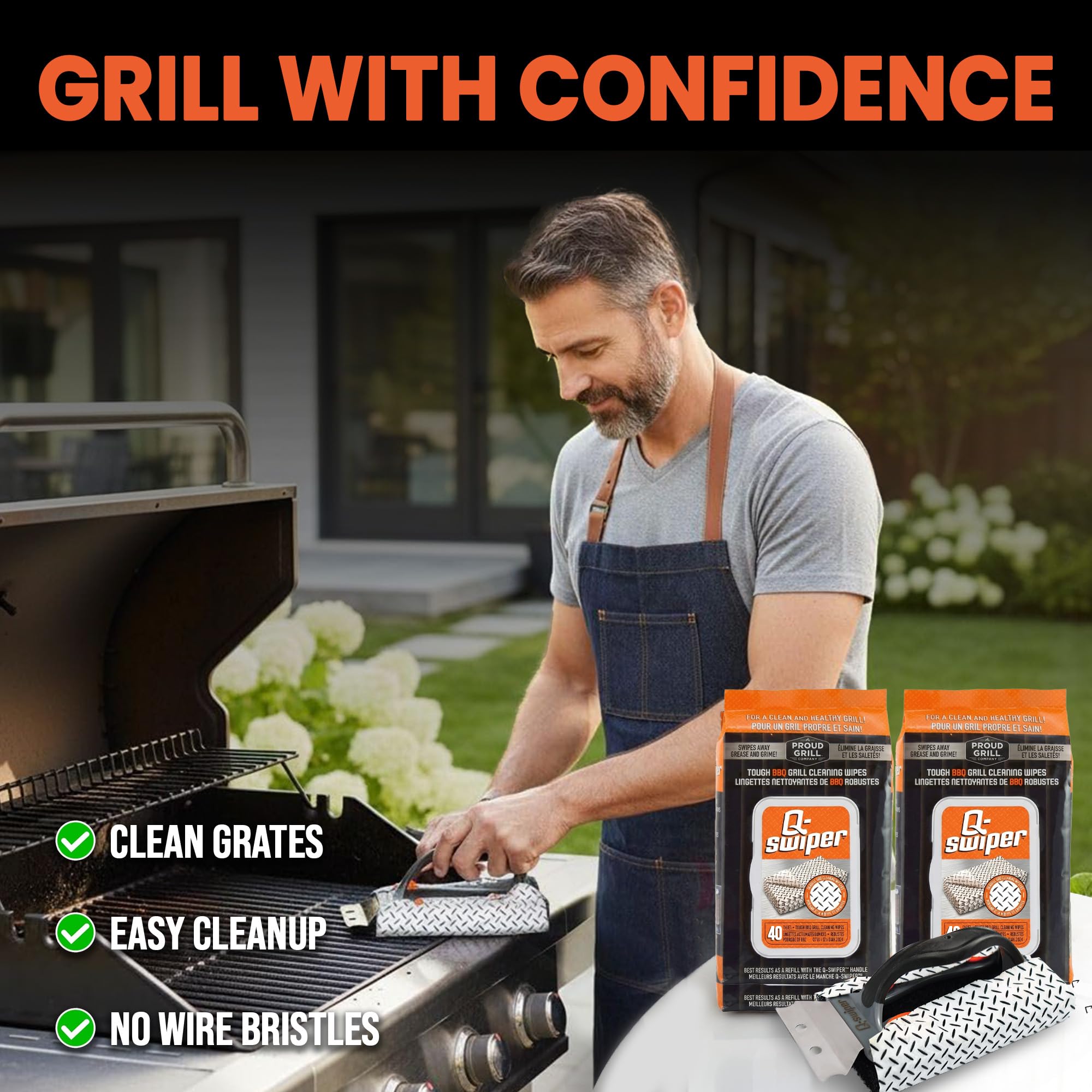 Proud Grill used wipe being discarded for hygienic cleanup