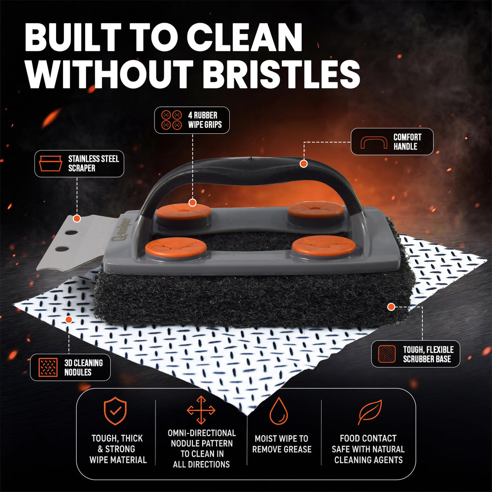 Proud Grill close-up of wipe texture nodules for deeper grease removal
