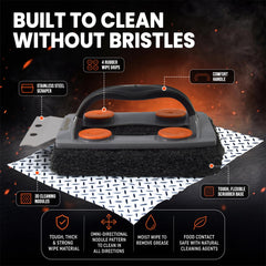 Proud Grill close-up of wipe texture nodules for deeper grease removal