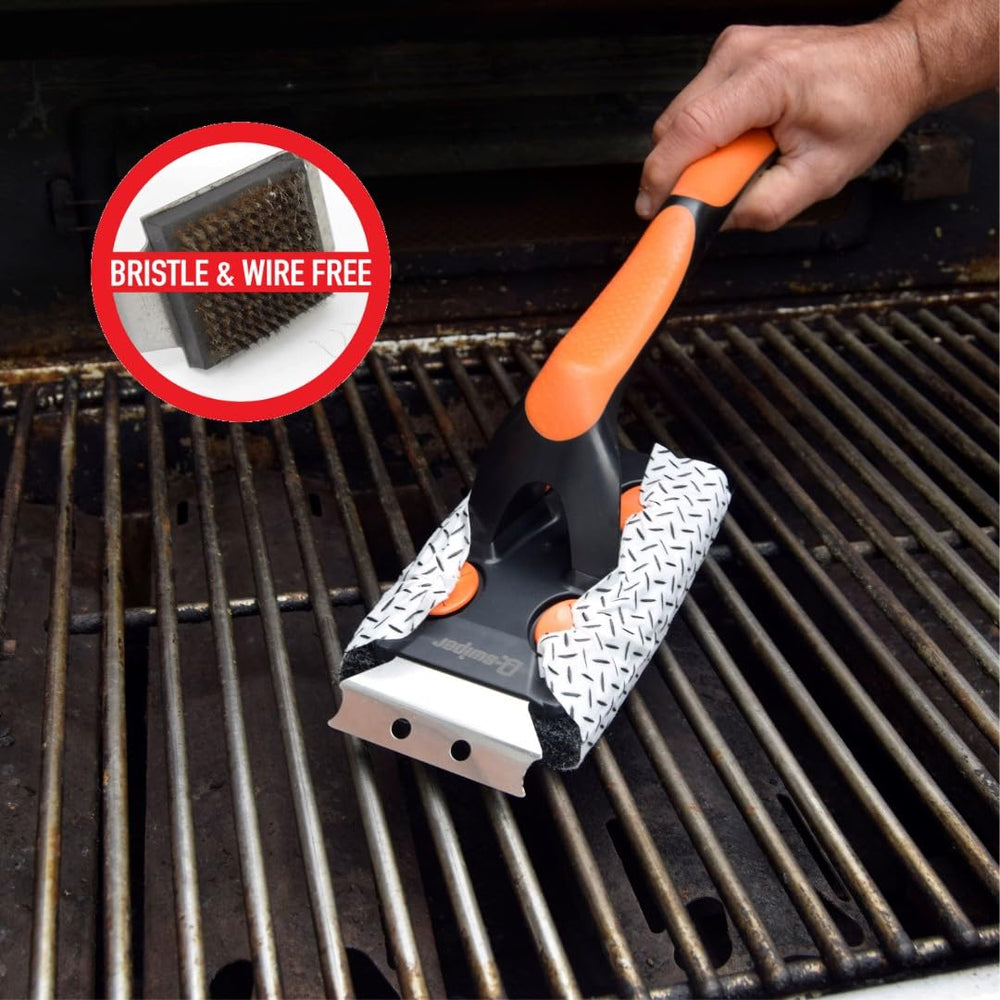 Proud Grill Company close-up of Q-Swiper XL rubber grip handle for better control