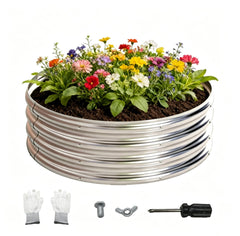 PROWORX front view of 36-inch fire pit ring showing durable galvanized finish and portability benefit