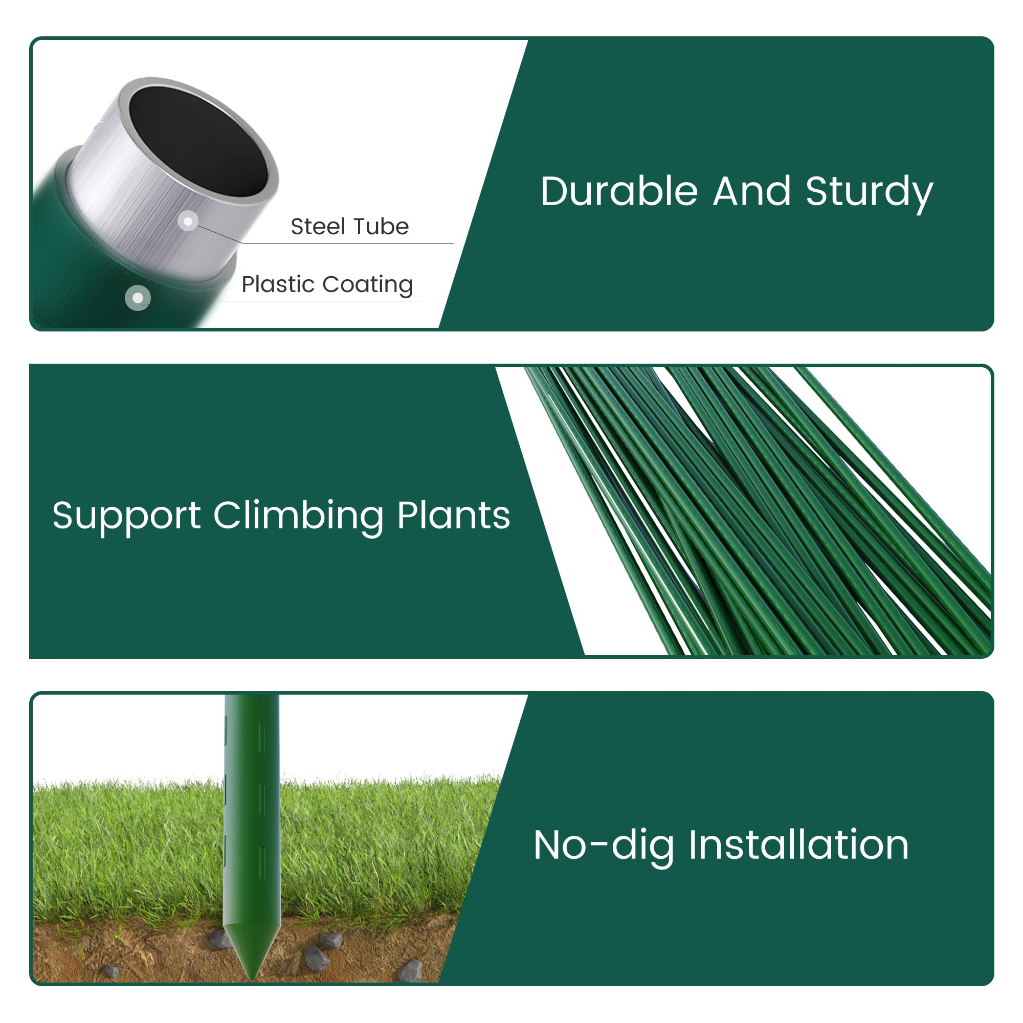 PROWORX bundled stakes tied for compact storage and seasonal reuse
