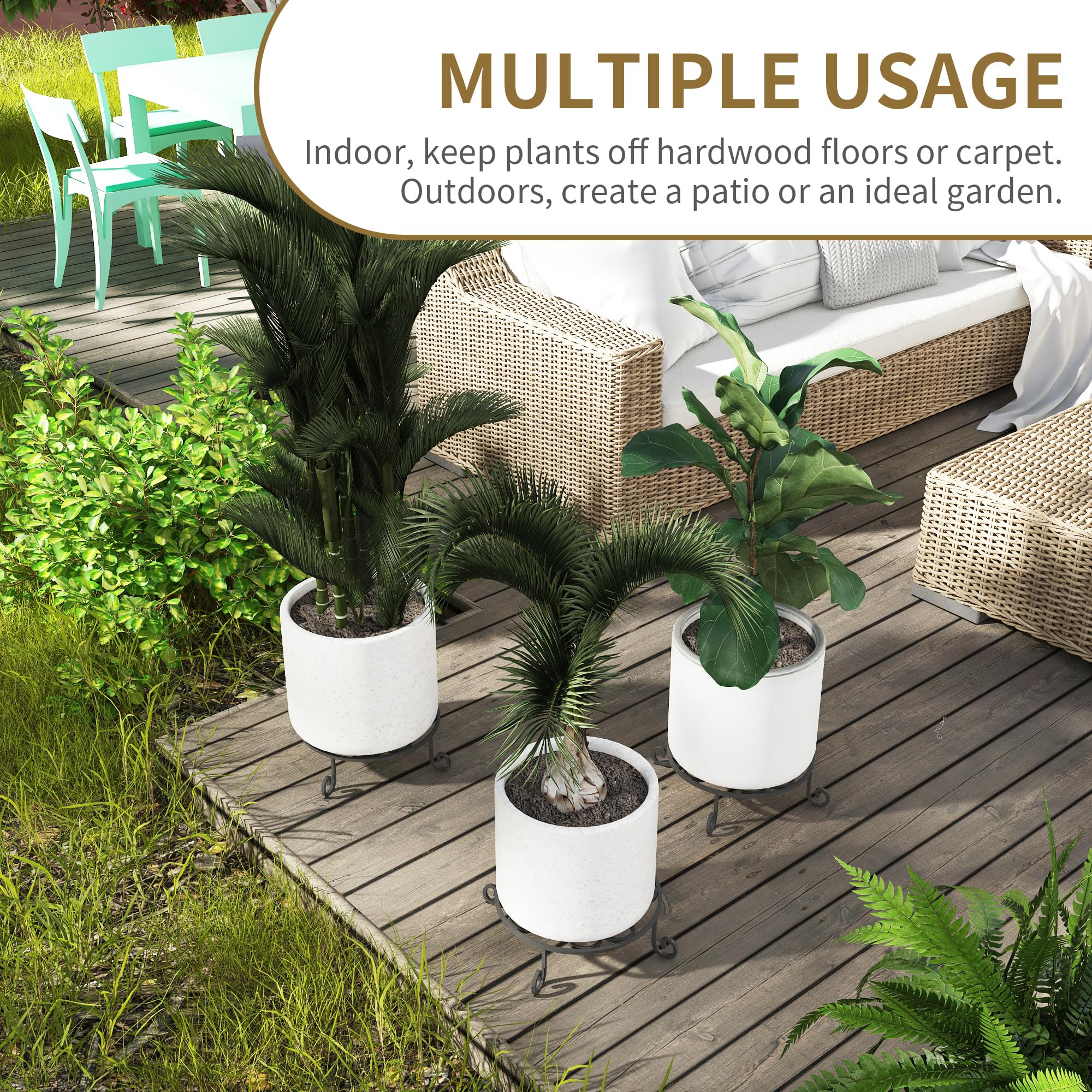 PROWORX top surface showing 10-inch diameter fit for medium pots and stable support