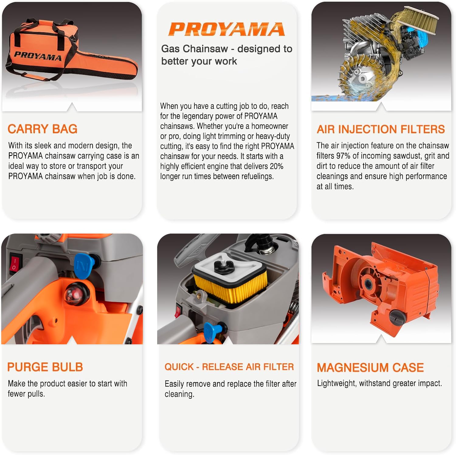 PROYAMA saw cutting a tree demonstrating real-world performance