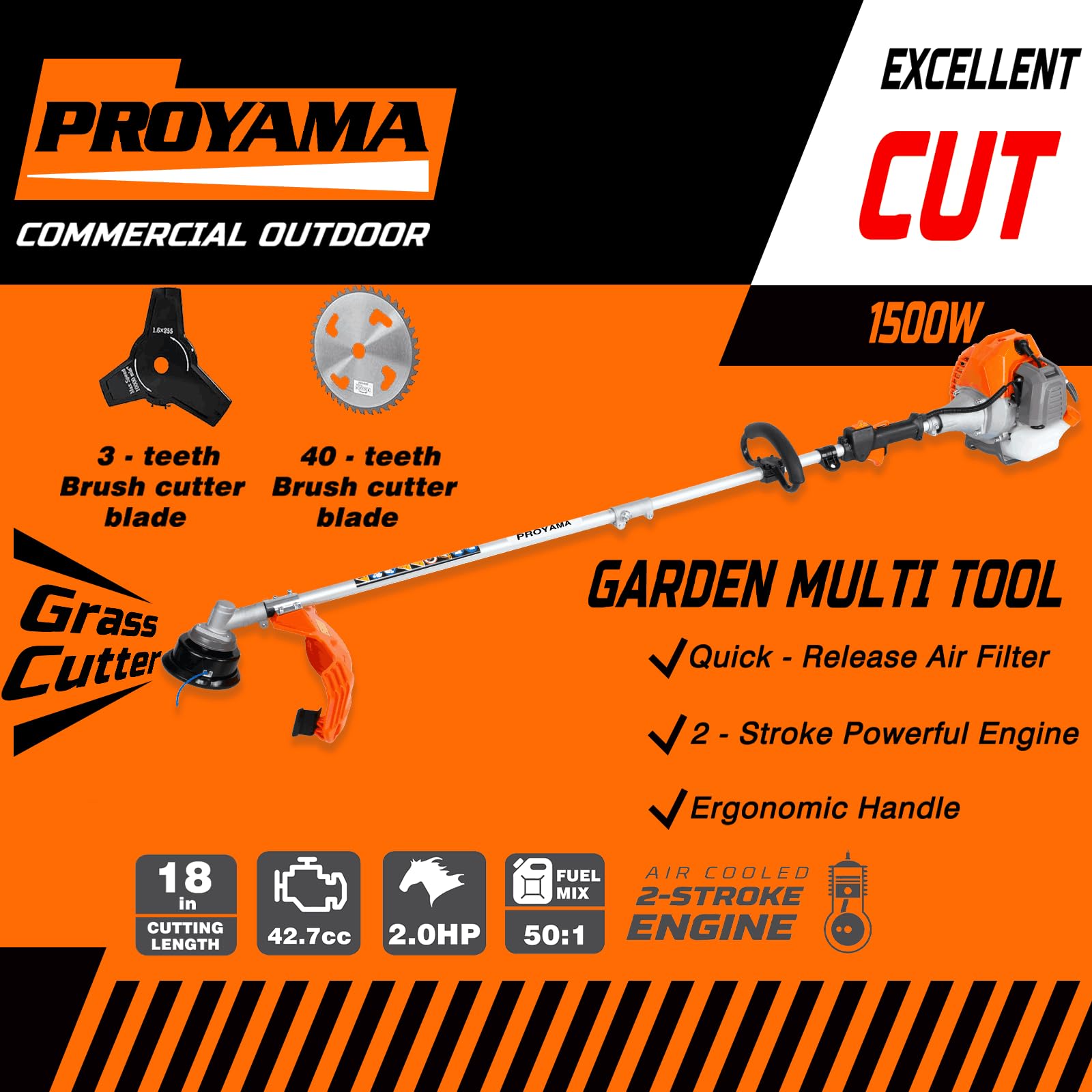 PROYAMA ergonomic controls and handle reducing fatigue during prolonged use