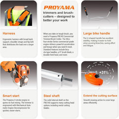 PROYAMA nylon cutting head detail showing line for precise lawn trimming