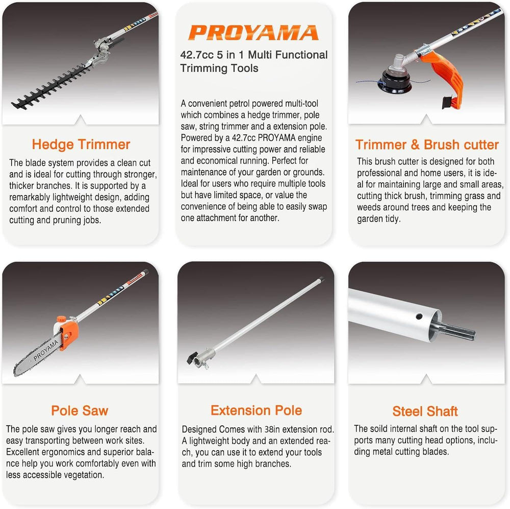 PROYAMA extension pole beside person for visible reach and easier overhead work