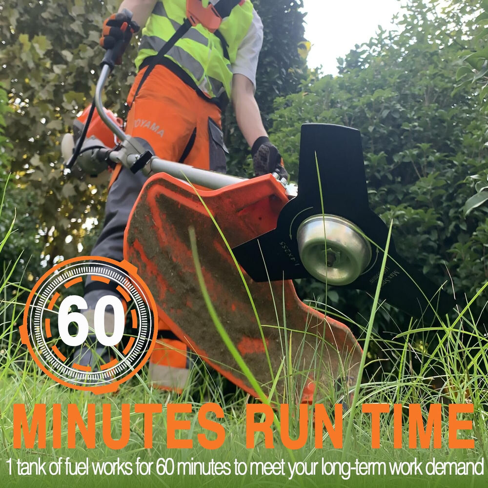 PROYAMA metal blade attachment displayed for heavy brush cutting power